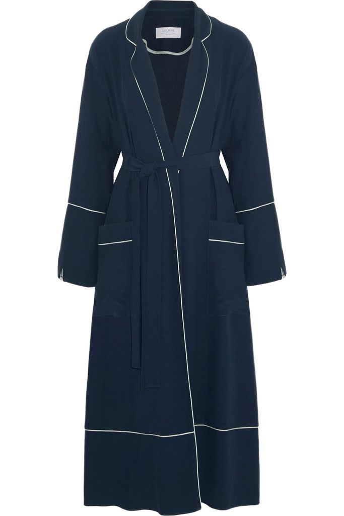 Clothing, Blue, Outerwear, Coat, Sleeve, Overcoat, Dress, Robe, Day dress, Trench coat, 