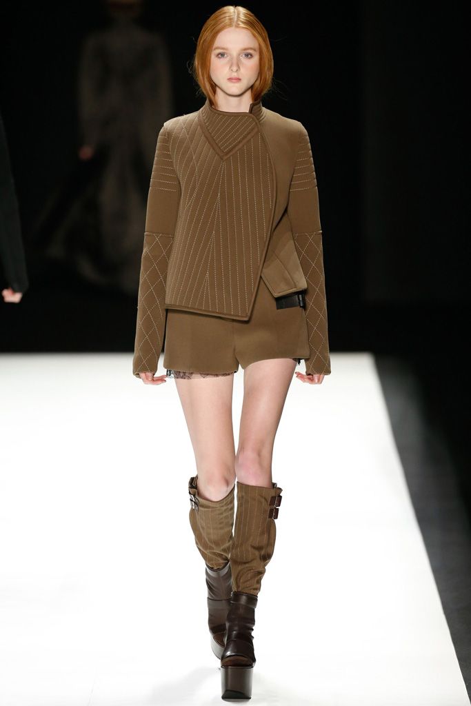 Clothing, Human, Brown, Sleeve, Shoulder, Textile, Human leg, Fashion show, Joint, Outerwear, 
