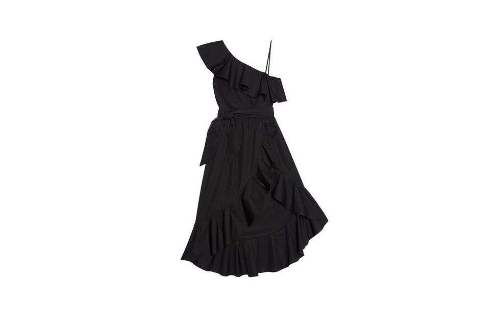 Dress, Clothing, Black, Day dress, Cocktail dress, Little black dress, Formal wear, Gown, One-piece garment, Ruffle, 