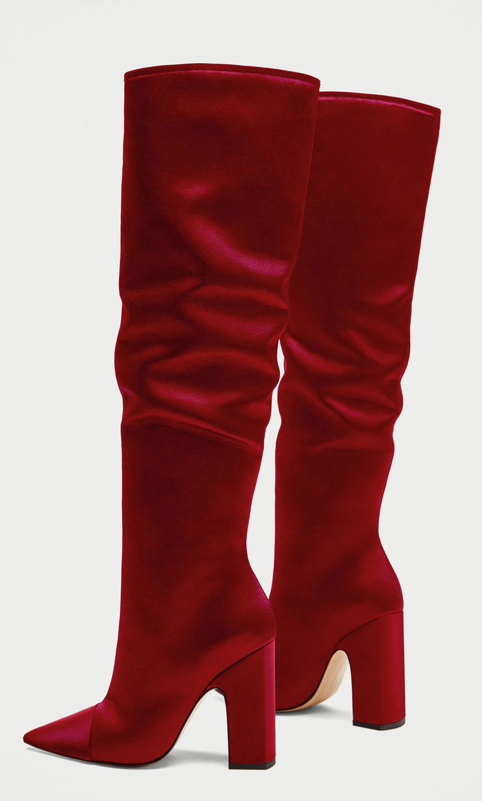 Footwear, Red, Boot, High heels, Knee-high boot, Shoe, Suede, Leg, Leather, Velvet, 