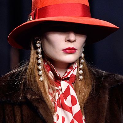 Clothing, Nose, Hat, Lip, Brown, Chin, Collar, Fashion accessory, Red, Style, 