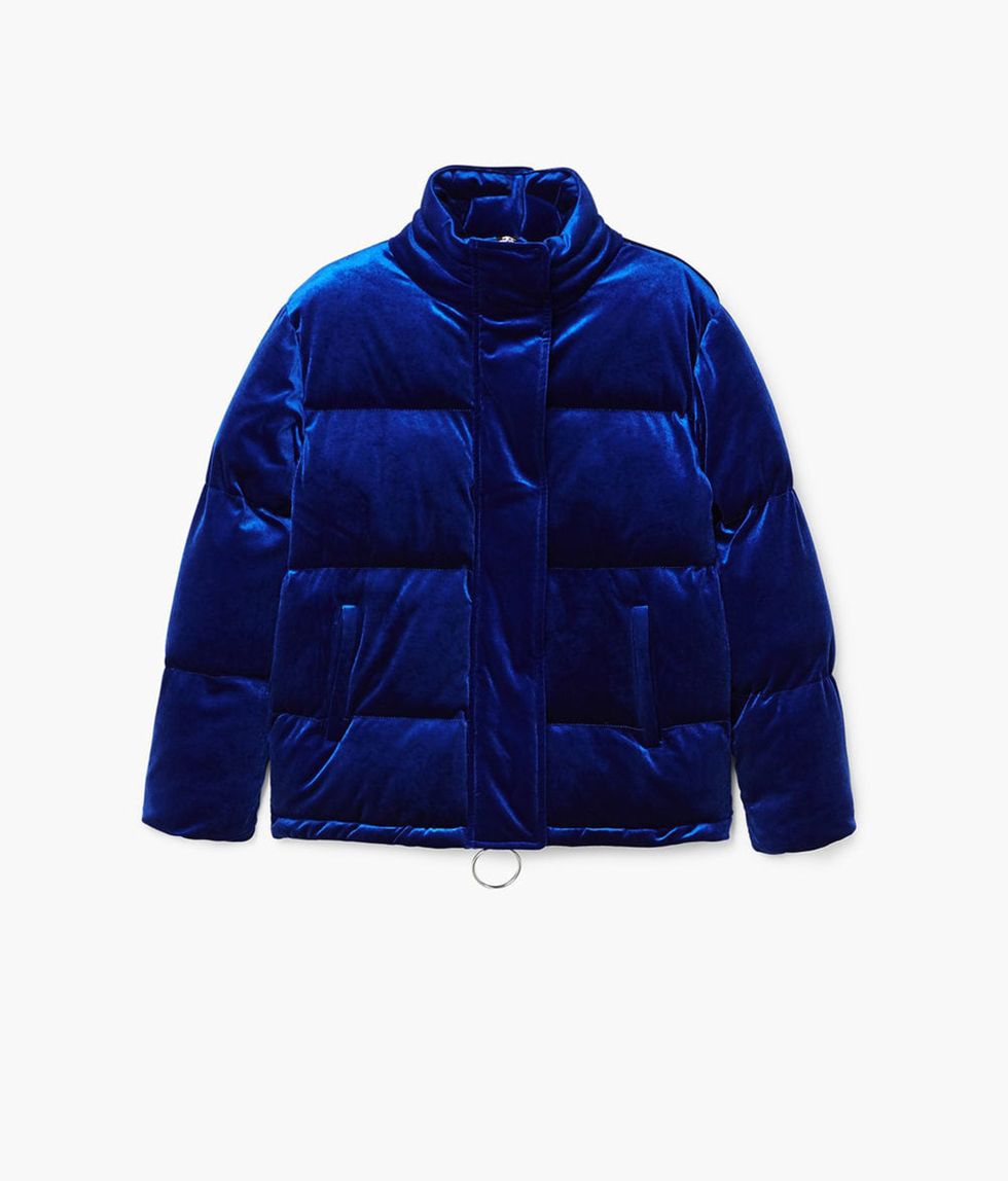 Cobalt blue, Clothing, Blue, Jacket, Outerwear, Electric blue, Sleeve, Hood, Puffer, Parka, 