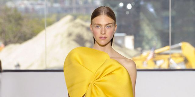 Yellow, Sleeve, Fashion, One-piece garment, Day dress, Waist, Trunk, Fashion design, Cocktail dress, Silk, 