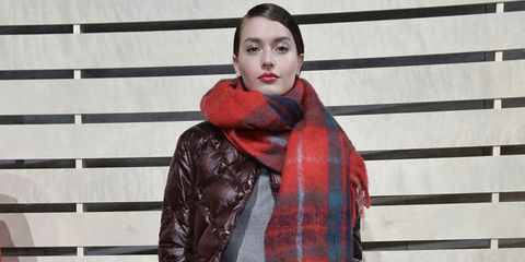 Clothing, Sleeve, Collar, Textile, Outerwear, Red, Pattern, Jacket, Style, Street fashion, 
