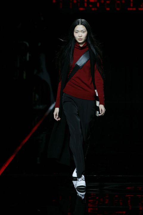 Red, Style, Black hair, Carmine, Black, Darkness, Lipstick, Street fashion, Long hair, Fashion model, 