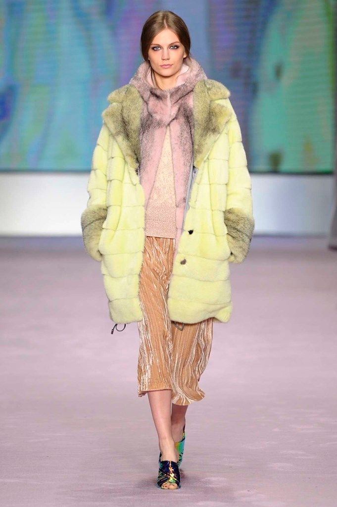 Clothing, Yellow, Fashion show, Human body, Shoulder, Textile, Joint, Outerwear, Runway, Style, 