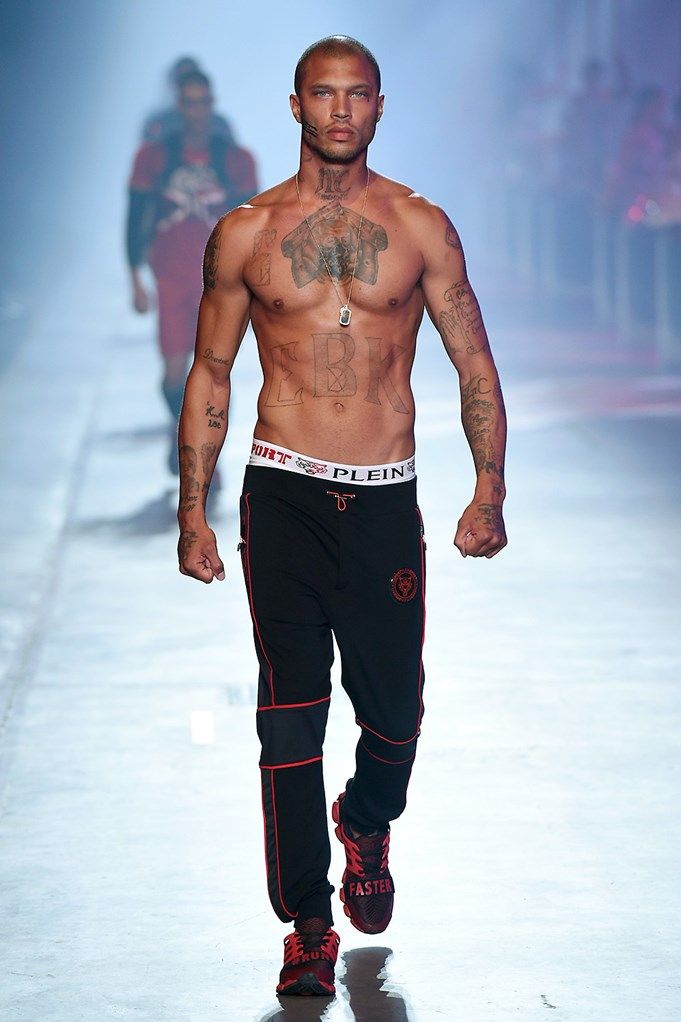 Runway, Fashion, Barechested, Fashion show, Clothing, Model, Skin, Muscle, Human, Chest, 