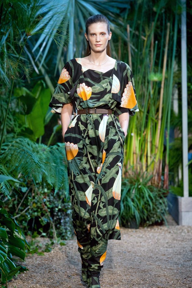 Camouflage, Fashion model, Street fashion, Day dress, Military camouflage, Model, Fashion design, Haute couture, Silk, One-piece garment, 