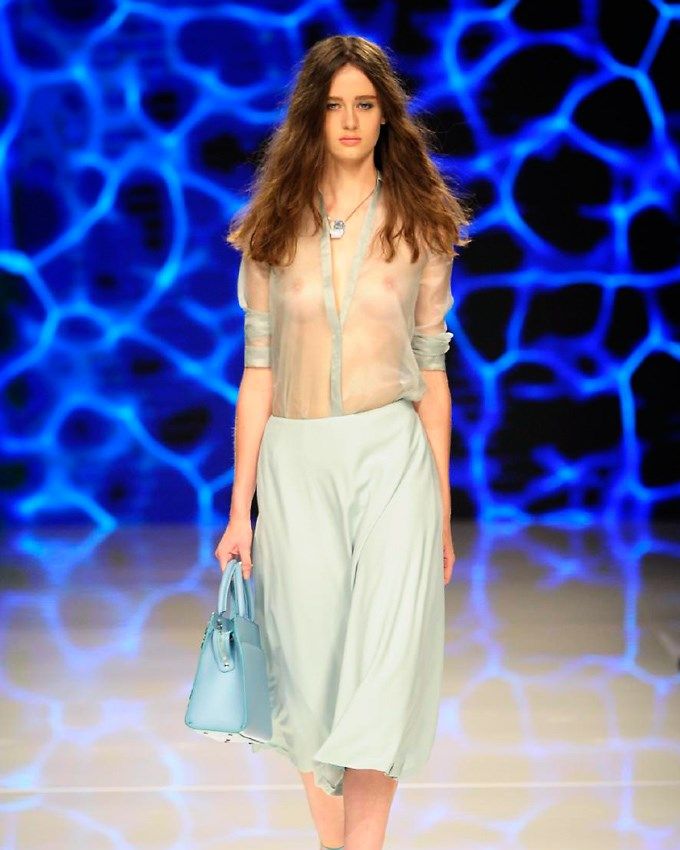 Clothing, Blue, Shoulder, Fashion show, Joint, Electric blue, Runway, Style, Fashion model, Waist, 