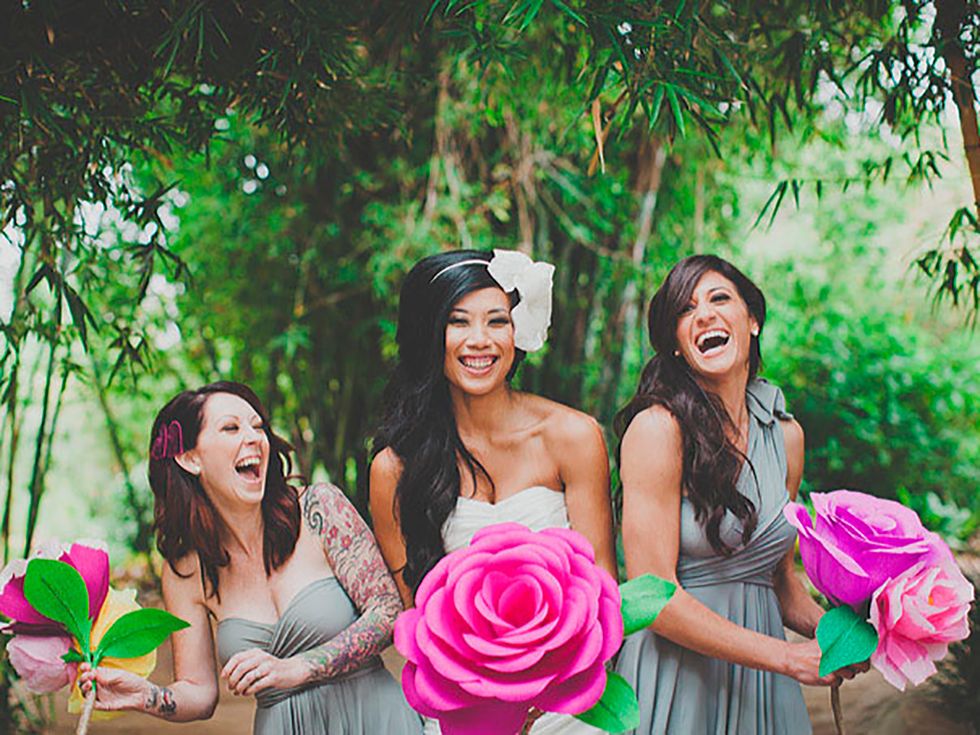 Smile, Petal, Flower, Happy, Pink, People in nature, Facial expression, Formal wear, Dress, Fashion accessory, 