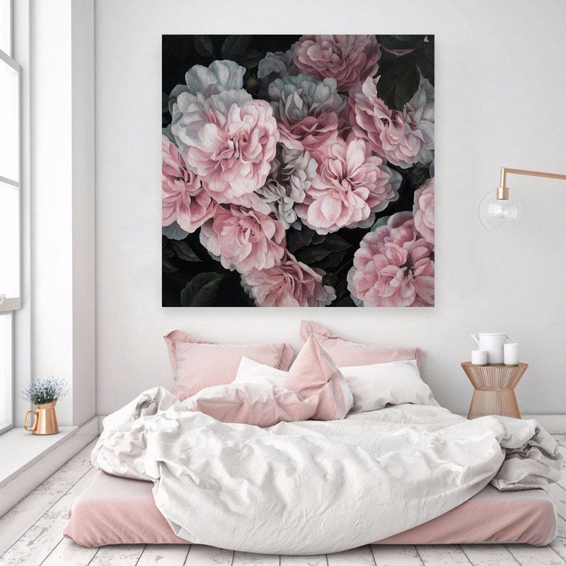 Pink, Room, Wall, Flower, Furniture, Plant, Petal, Interior design, Still life, Still life photography, 
