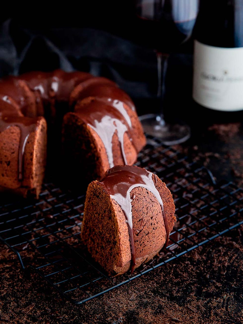 bizcocho de chocolate vino tinto