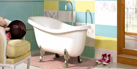Baño infantil con bañera de diseño vintage con patas baño infantil con bañera de diseño vintage de patas retro