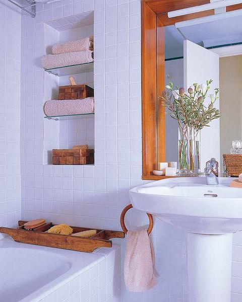 Plumbing fixture, Room, Bathroom sink, Interior design, Property, Wall, Tap, Tile, Purple, Ceiling, 