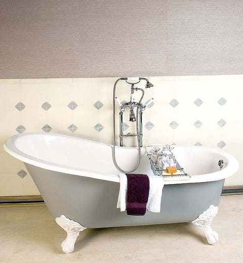 Plumbing fixture, Product, Property, Floor, Wall, Purple, Flooring, Bathtub accessory, Bathroom accessory, Tap, 