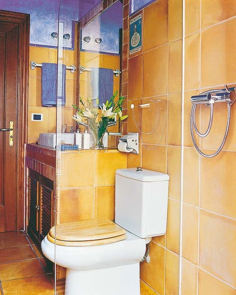 Plumbing fixture, Wood, Property, Floor, Room, Wall, Interior design, Flooring, Hardwood, Tile, 