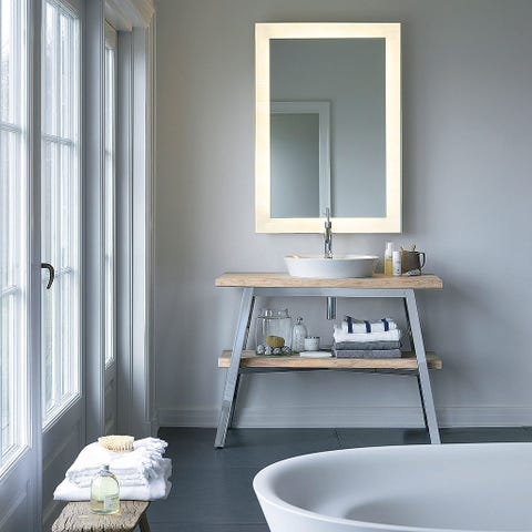 Room, Interior design, Wall, Fixture, Plumbing fixture, Rectangle, Interior design, Door, Home, Mirror, 
