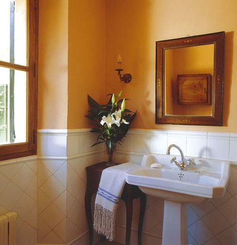 Window, Room, Bathroom sink, Plumbing fixture, Interior design, Wall, Tap, Interior design, Tile, Sink, 