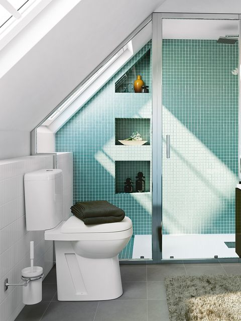 Blue, Toilet seat, Architecture, Toilet, Room, Wall, Plumbing fixture, Interior design, Tile, Turquoise, 