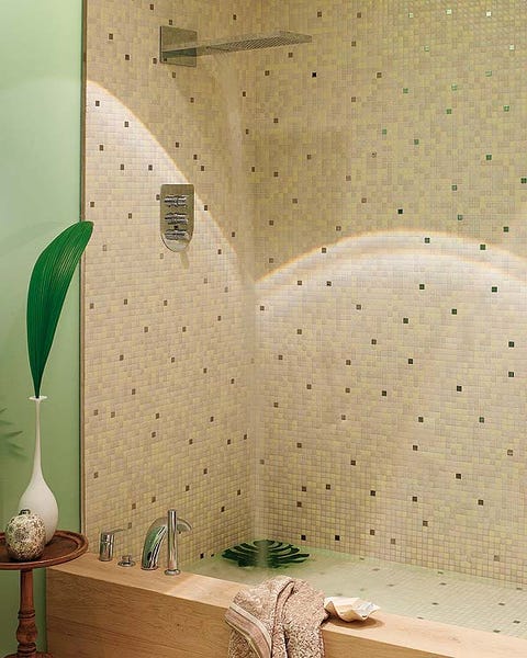 Interior design, Wall, Room, Interior design, Wallpaper, Household supply, Tile, Bathroom, Plumbing fixture, Kitchen utensil, 