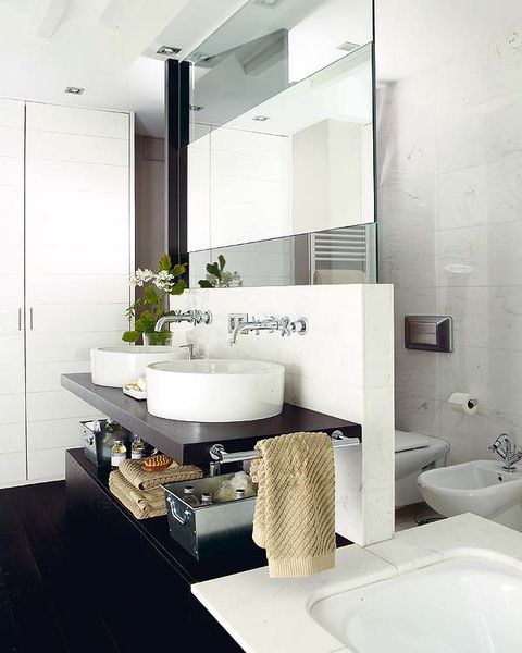 Architecture, Interior design, Room, Plumbing fixture, Floor, Bathroom sink, Property, Wall, Tile, White, 