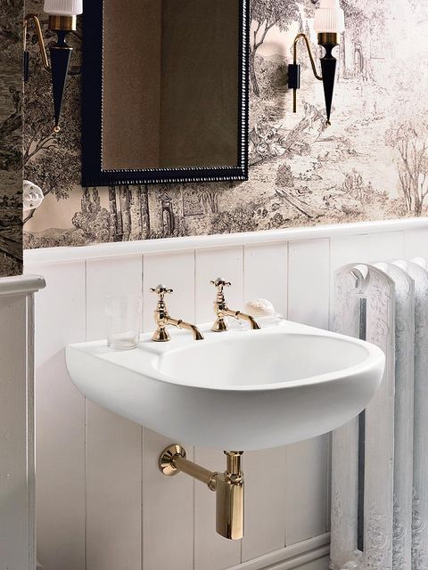 Plumbing fixture, Bathroom sink, Room, Architecture, Tap, Wall, Property, Interior design, Sink, Bathroom accessory, 