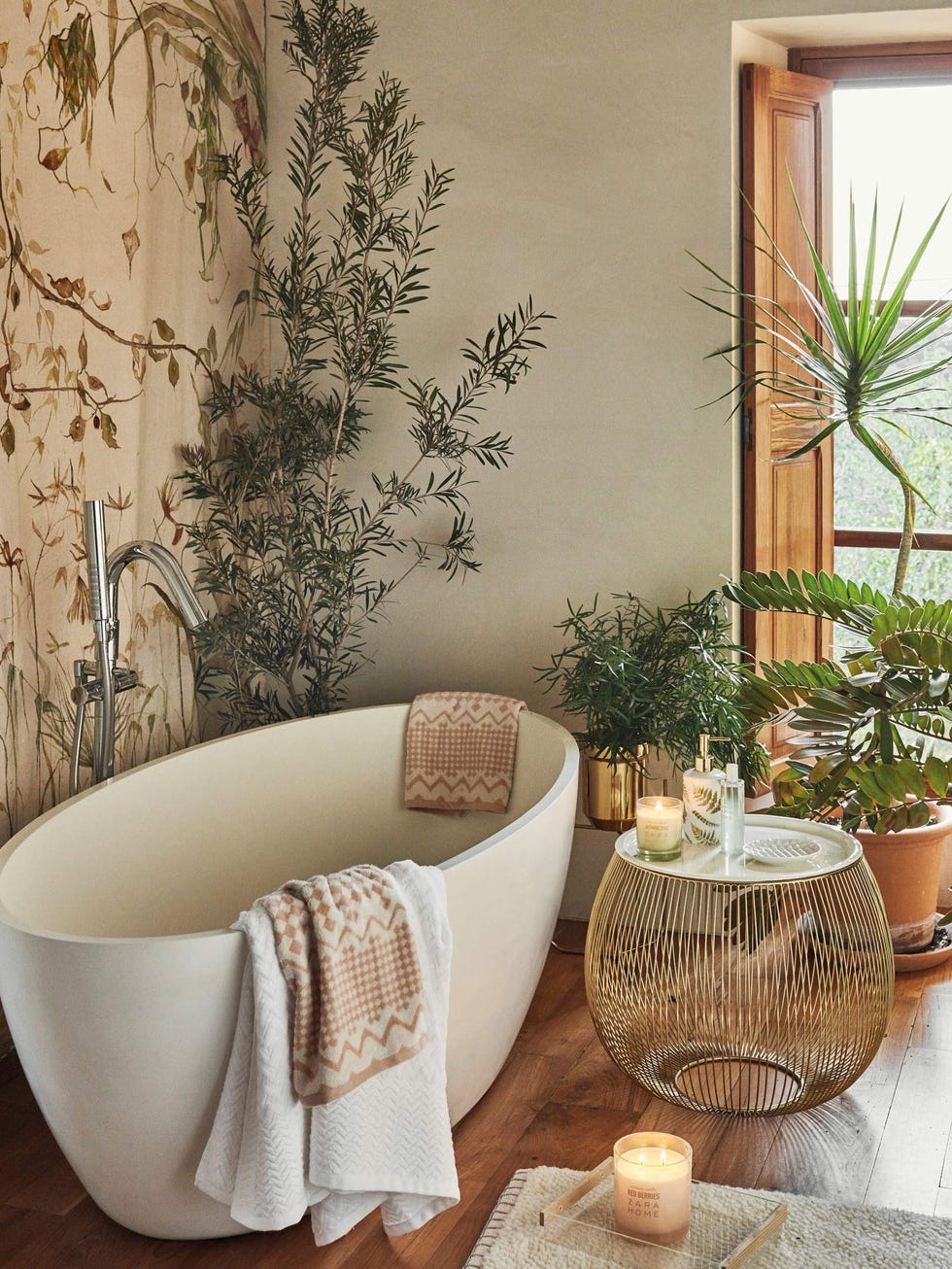 baño con plantas