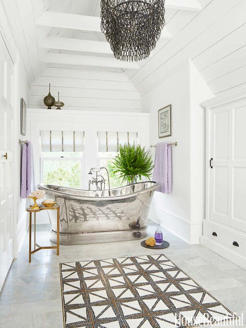 White, Floor, Room, Interior design, Property, Furniture, Ceiling, Purple, Wall, Tile, 