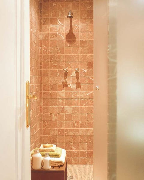 Brown, Wall, Room, Tile, Fixture, Plumbing fixture, Ceramic, Plumbing, Bathroom, Composite material, 