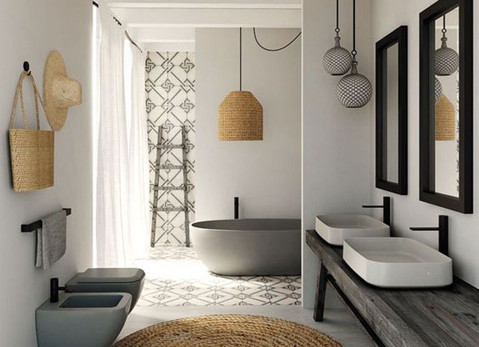 toallero escalera  Decoración de unas, Diseño de baño minimalista