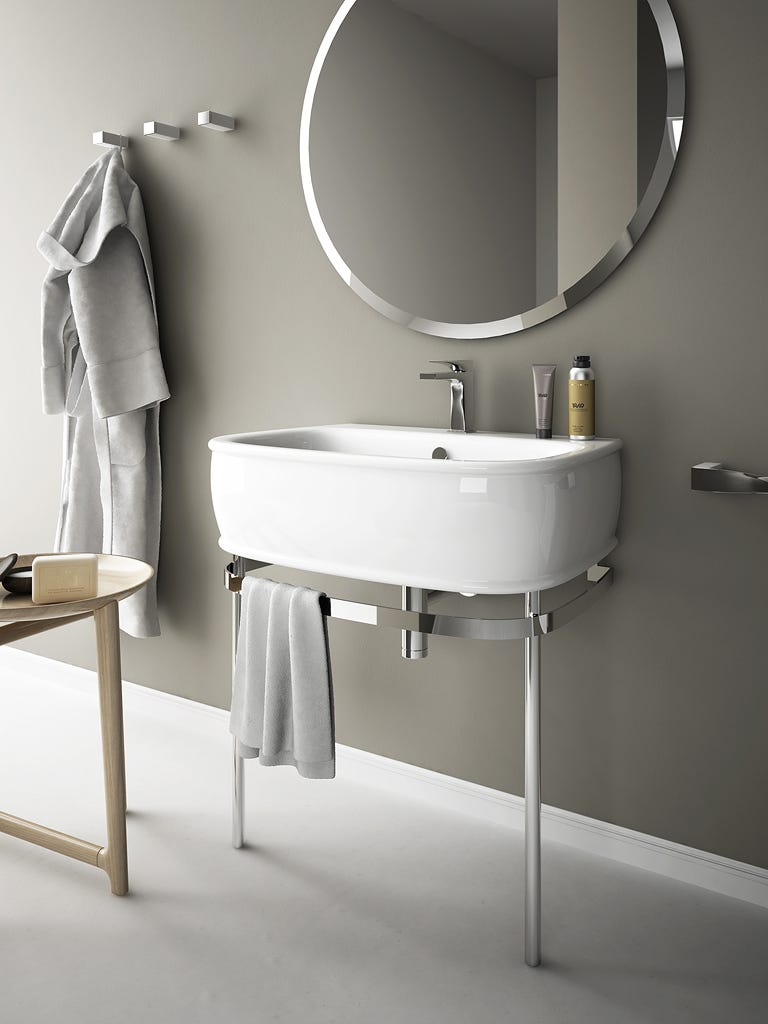 Architecture, Bathroom sink, Room, Wall, Plumbing fixture, Sink, Mirror, Bathroom accessory, Fixture, Metal, 
