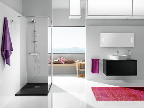 Room, Floor, Interior design, Wall, Flooring, Purple, Violet, Grey, Cabinetry, Display device, Room, Floor, Interior design, Wall, Flooring, Purple, Violet, Grey, Cabinetry, Display device,