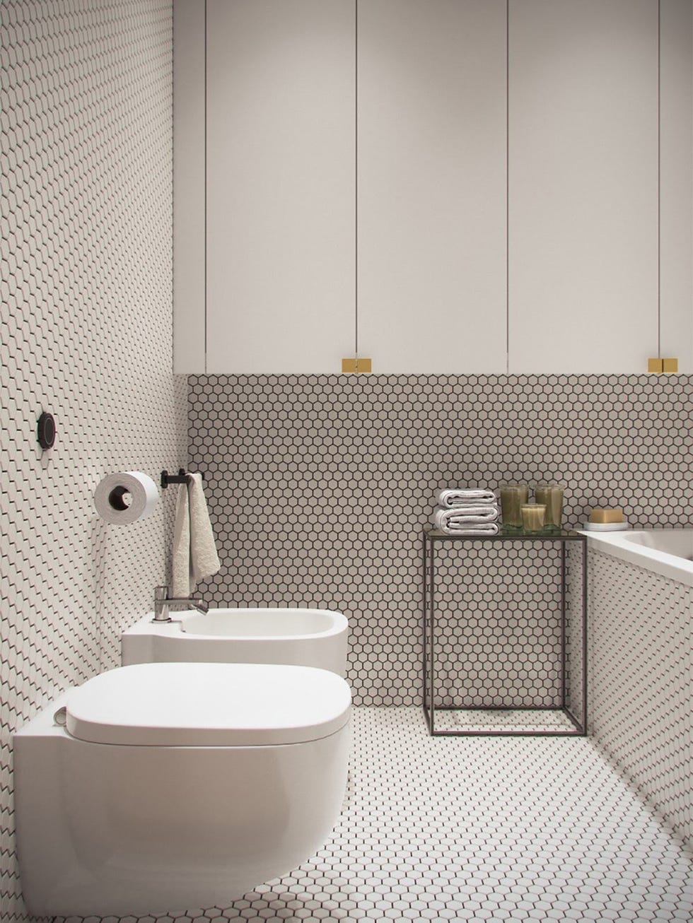 Bathroom, Tile, Room, Property, Tap, Plumbing fixture, Toilet, Floor, Ceramic, Interior design, 