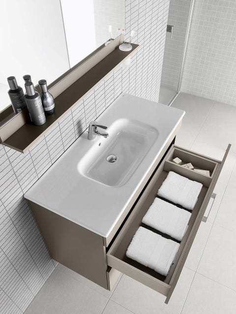 Plumbing fixture, Bathroom sink, Property, Architecture, Wall, Sink, Bathroom accessory, Tap, Tile, Rectangle, 