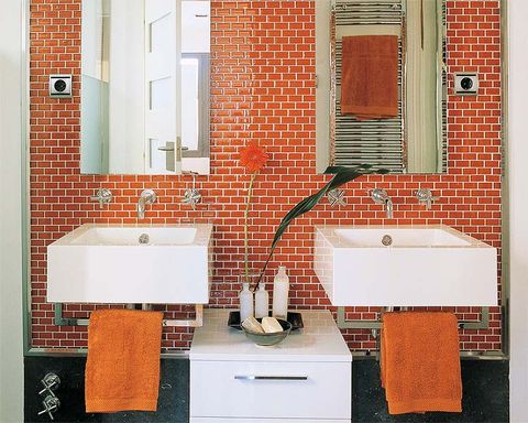Plumbing fixture, Bathroom sink, Room, Tap, Architecture, Property, Wall, Tile, Bathroom cabinet, Sink, 