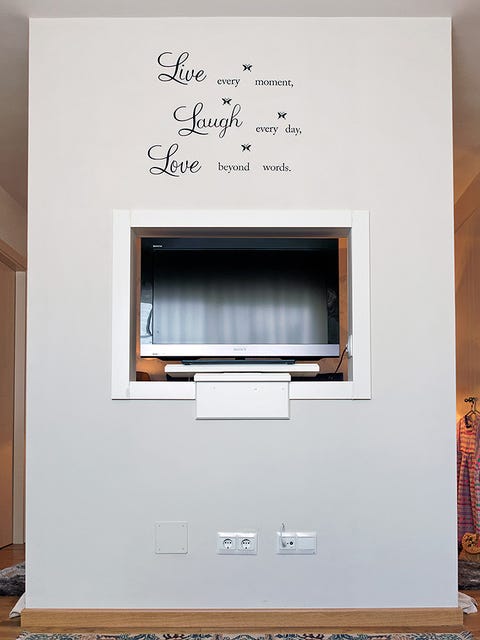 Display device, Room, Wall, Grey, Television accessory, Home appliance, Rectangle, Gas, Machine, Plywood, 