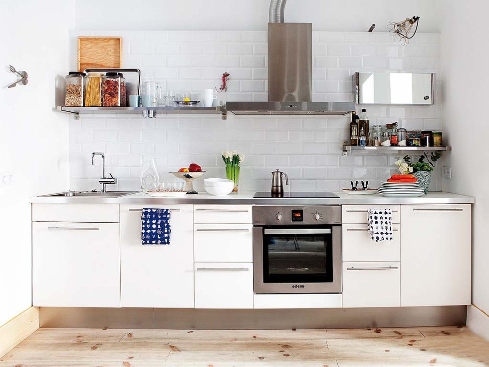Kitchen, Room, White, Furniture, Cabinetry, Property, Countertop, Major appliance, Interior design, Kitchen stove, 