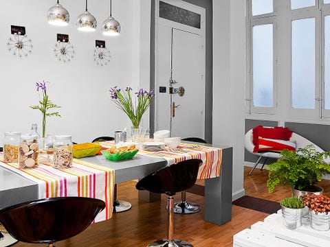 Interior design, Room, Floor, Table, Furniture, Interior design, Flooring, Ceiling, Light fixture, Fixture, 