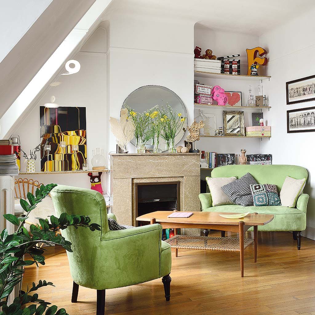 Un apartamento decorado con un encantador estilo vintage
