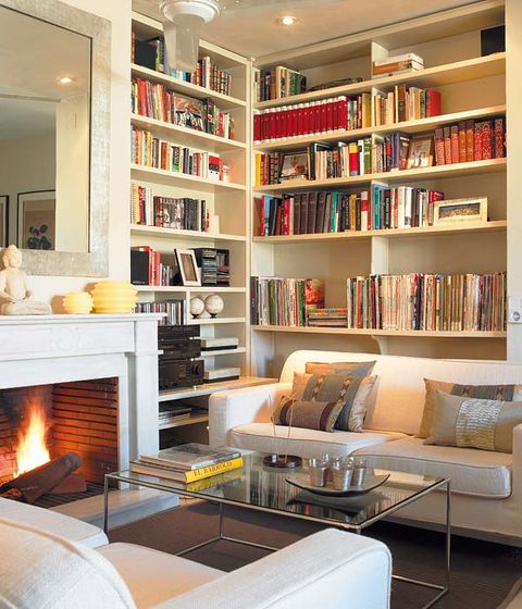 Room, Wood, Shelf, Interior design, Property, Shelving, Home, Bookcase, Publication, Wall, 