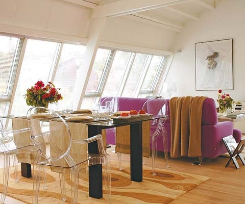 Interior design, Room, Table, Floor, Furniture, Interior design, Ceiling, Flooring, Linens, Window treatment, 