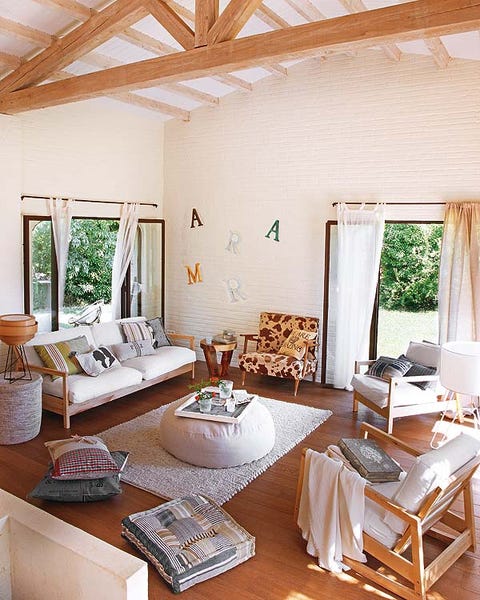 Room, Interior design, Wood, Floor, Furniture, Table, Home, Living room, Ceiling, Flooring, 