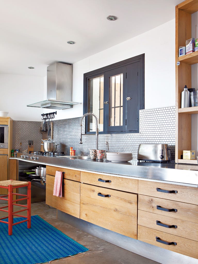 Countertop, Furniture, Cabinetry, Room, Kitchen, Property, Interior design, Building, Yellow, Home, 