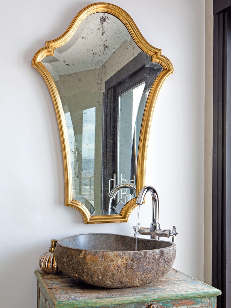 Mirror, Room, Interior design, Furniture, Window, House, Metal, 
