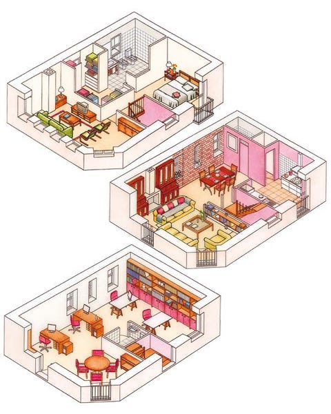 House, Magenta, Urban design, Home, Illustration, Plan, Drawing, 