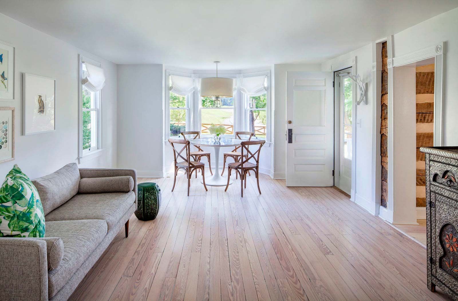 Room, Property, Wood flooring, Floor, Green, Living room, Furniture, Interior design, Building, Hardwood, 