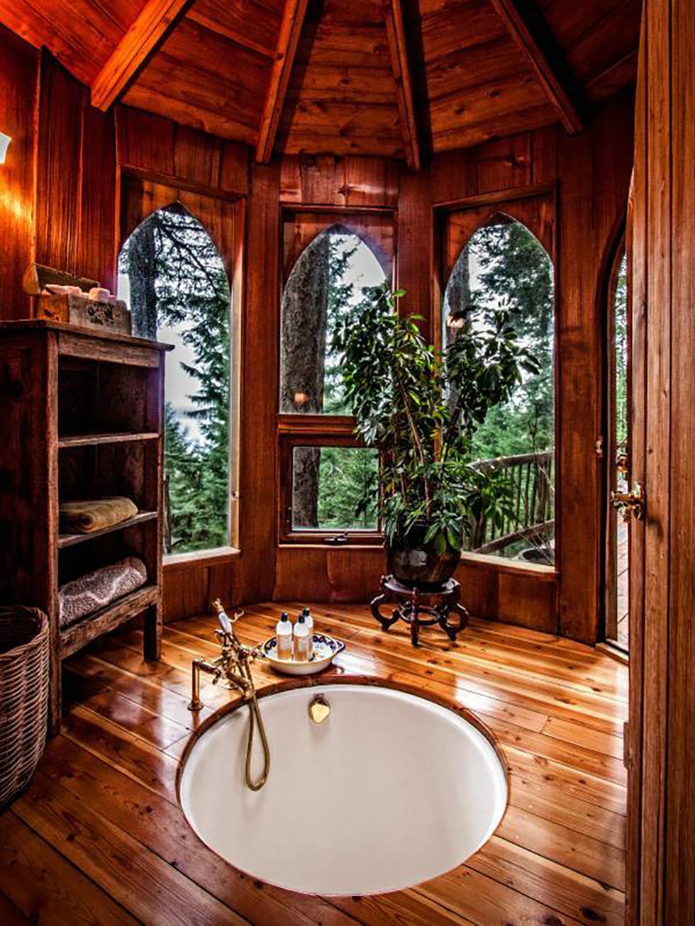 Room, Property, Interior design, Building, House, Ceiling, Bathroom, Log cabin, Hardwood, Home, 