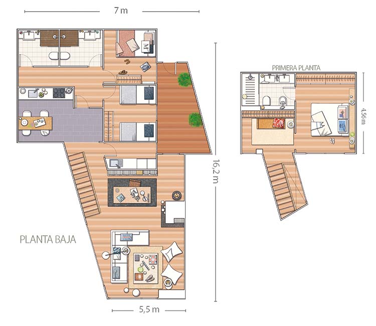 Plano de la casa en la Costa Brava
