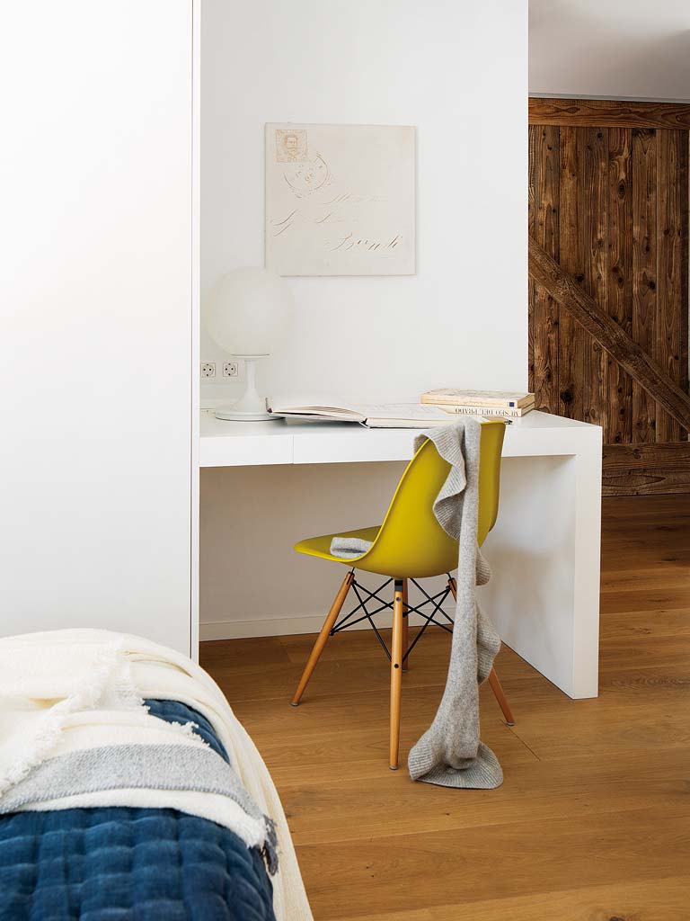 White, Furniture, Room, Floor, Interior design, Property, Wall, Yellow, Table, Wood, 