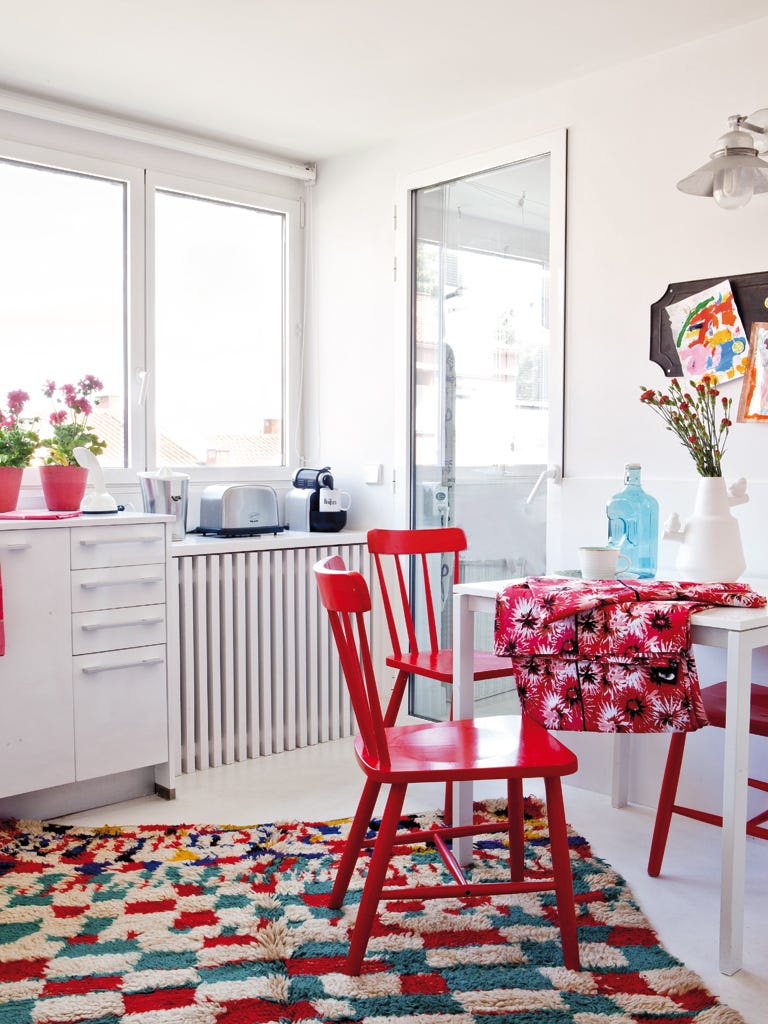 Room, Interior design, Floor, Red, Textile, Flooring, White, Furniture, Pink, Interior design, 